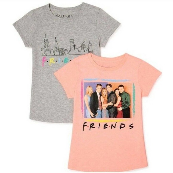 L 10 12 NEW lot pack 2 FRIENDS Popular TV Series Girls Tees Short Sleeve Shirts - Picture 1 of 4